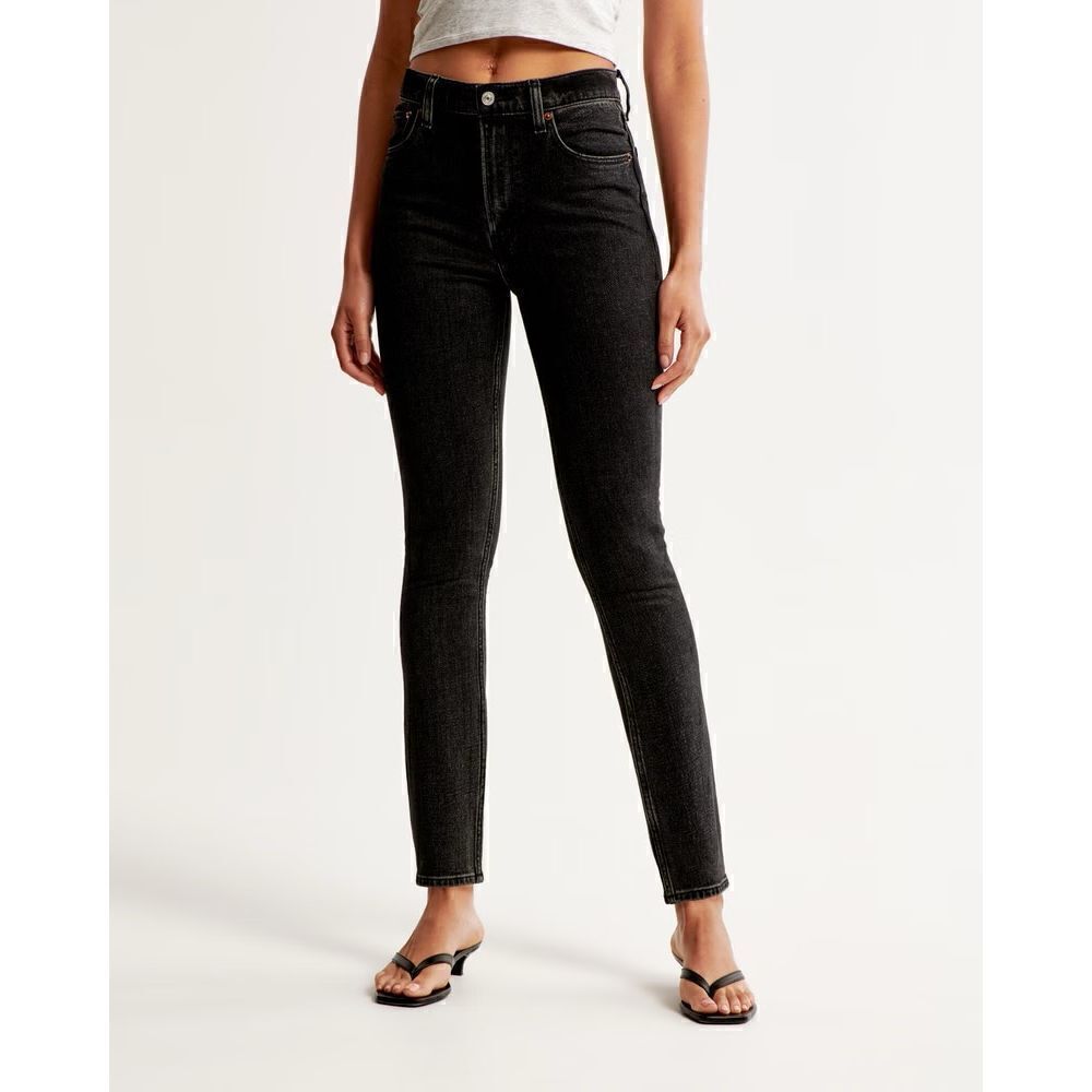 Abercrombie and Fitch High Rise Skinny Jeans - Black - 27
